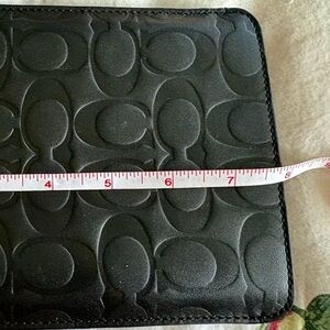 Black Leather Embossed COACH E Reader Sleeve/Case
